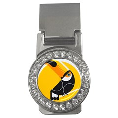 Cute Toucan Bird Cartoon Yellow Black Money Clips (cz)  by Mariart