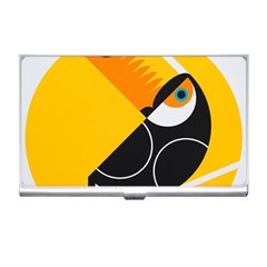 Cute Toucan Bird Cartoon Yellow Black Business Card Holders by Mariart