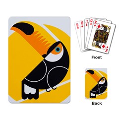 Cute Toucan Bird Cartoon Yellow Black Playing Card by Mariart