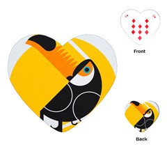 Cute Toucan Bird Cartoon Yellow Black Playing Cards (heart)  by Mariart