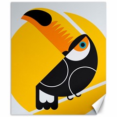 Cute Toucan Bird Cartoon Yellow Black Canvas 8  X 10  by Mariart