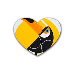 Cute Toucan Bird Cartoon Yellow Black Heart Coaster (4 Pack)  by Mariart