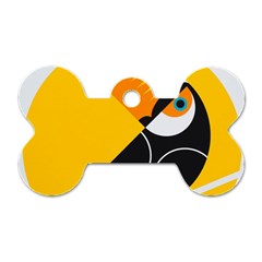 Cute Toucan Bird Cartoon Yellow Black Dog Tag Bone (two Sides) by Mariart