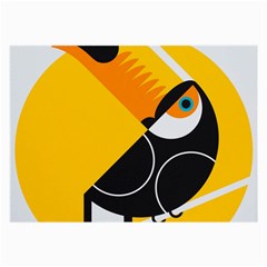 Cute Toucan Bird Cartoon Yellow Black Large Glasses Cloth