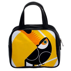 Cute Toucan Bird Cartoon Yellow Black Classic Handbags (2 Sides) by Mariart