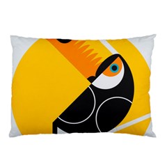 Cute Toucan Bird Cartoon Yellow Black Pillow Case by Mariart