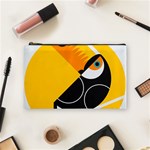 Cute Toucan Bird Cartoon Yellow Black Cosmetic Bag (Medium)  Front