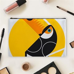 Cute Toucan Bird Cartoon Yellow Black Cosmetic Bag (large) 