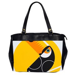 Cute Toucan Bird Cartoon Yellow Black Office Handbags (2 Sides) 