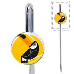 Cute Toucan Bird Cartoon Yellow Black Book Mark by Mariart