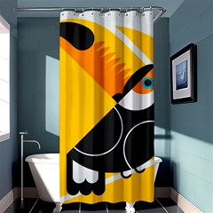 Cute Toucan Bird Cartoon Yellow Black Shower Curtain 36  X 72  (stall) 