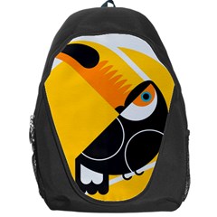 Cute Toucan Bird Cartoon Yellow Black Backpack Bag by Mariart