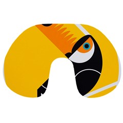 Cute Toucan Bird Cartoon Yellow Black Travel Neck Pillows