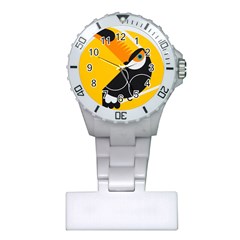 Cute Toucan Bird Cartoon Yellow Black Plastic Nurses Watch by Mariart