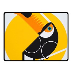 Cute Toucan Bird Cartoon Yellow Black Double Sided Fleece Blanket (small)  by Mariart