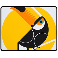 Cute Toucan Bird Cartoon Yellow Black Double Sided Fleece Blanket (medium)  by Mariart