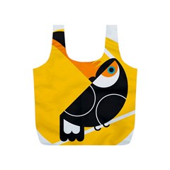 Cute Toucan Bird Cartoon Yellow Black Full Print Recycle Bags (s)  by Mariart