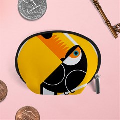 Cute Toucan Bird Cartoon Yellow Black Accessory Pouches (small)  by Mariart