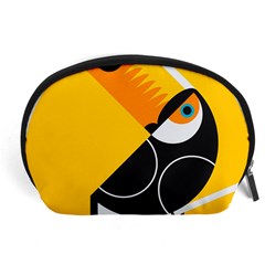 Cute Toucan Bird Cartoon Yellow Black Accessory Pouches (large)  by Mariart