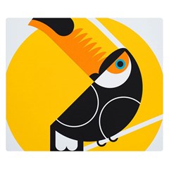 Cute Toucan Bird Cartoon Yellow Black Double Sided Flano Blanket (small) 