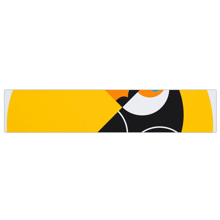 Cute Toucan Bird Cartoon Yellow Black Flano Scarf (Small)