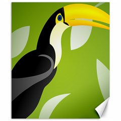 Cute Toucan Bird Cartoon Fly Yellow Green Black Animals Canvas 8  X 10  by Mariart