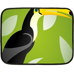 Cute Toucan Bird Cartoon Fly Yellow Green Black Animals Double Sided Fleece Blanket (mini)  by Mariart