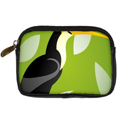 Cute Toucan Bird Cartoon Fly Yellow Green Black Animals Digital Camera Cases by Mariart