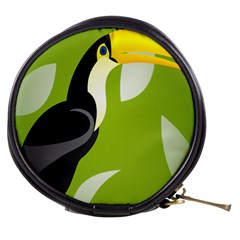 Cute Toucan Bird Cartoon Fly Yellow Green Black Animals Mini Makeup Bags by Mariart