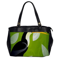 Cute Toucan Bird Cartoon Fly Yellow Green Black Animals Office Handbags by Mariart