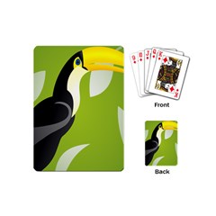 Cute Toucan Bird Cartoon Fly Yellow Green Black Animals Playing Cards (mini)  by Mariart