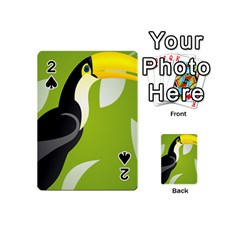 Cute Toucan Bird Cartoon Fly Yellow Green Black Animals Playing Cards 54 (mini)  by Mariart