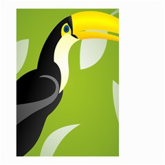 Cute Toucan Bird Cartoon Fly Yellow Green Black Animals Small Garden Flag (two Sides) by Mariart