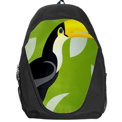 Cute Toucan Bird Cartoon Fly Yellow Green Black Animals Backpack Bag by Mariart