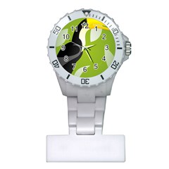 Cute Toucan Bird Cartoon Fly Yellow Green Black Animals Plastic Nurses Watch by Mariart