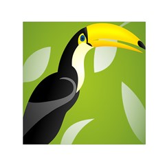 Cute Toucan Bird Cartoon Fly Yellow Green Black Animals Small Satin Scarf (square) by Mariart