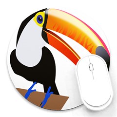 Cute Toucan Bird Cartoon Fly Round Mousepads by Mariart