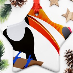 Cute Toucan Bird Cartoon Fly Ornament (star) by Mariart