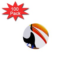 Cute Toucan Bird Cartoon Fly 1  Mini Buttons (100 Pack) 