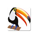 Cute Toucan Bird Cartoon Fly Square Magnet Front