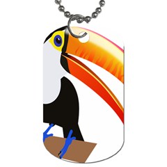 Cute Toucan Bird Cartoon Fly Dog Tag (one Side)