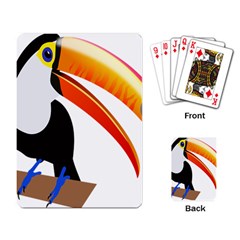 Cute Toucan Bird Cartoon Fly Playing Card by Mariart