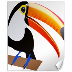 Cute Toucan Bird Cartoon Fly Canvas 16  X 20   by Mariart