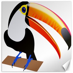 Cute Toucan Bird Cartoon Fly Canvas 20  X 20   by Mariart