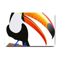 Cute Toucan Bird Cartoon Fly Small Doormat  by Mariart