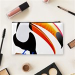 Cute Toucan Bird Cartoon Fly Cosmetic Bag (Medium)  Back