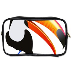 Cute Toucan Bird Cartoon Fly Toiletries Bags by Mariart