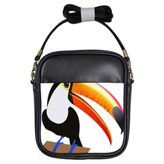 Cute Toucan Bird Cartoon Fly Girls Sling Bags by Mariart