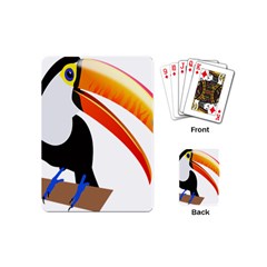 Cute Toucan Bird Cartoon Fly Playing Cards (mini)  by Mariart