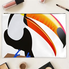 Cute Toucan Bird Cartoon Fly Cosmetic Bag (xxl)  by Mariart